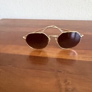 SOJOS SJ1157 Retro Unisex Sunglasses Brown Lens Gold Frame 53-20-145 Classic